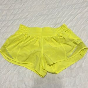 Electric lemon lululemon hotty hot shorts